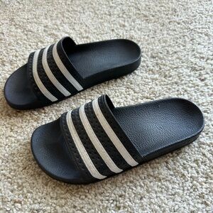 Adidas Black and White Slides